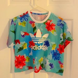 Adidas cropped floral tee